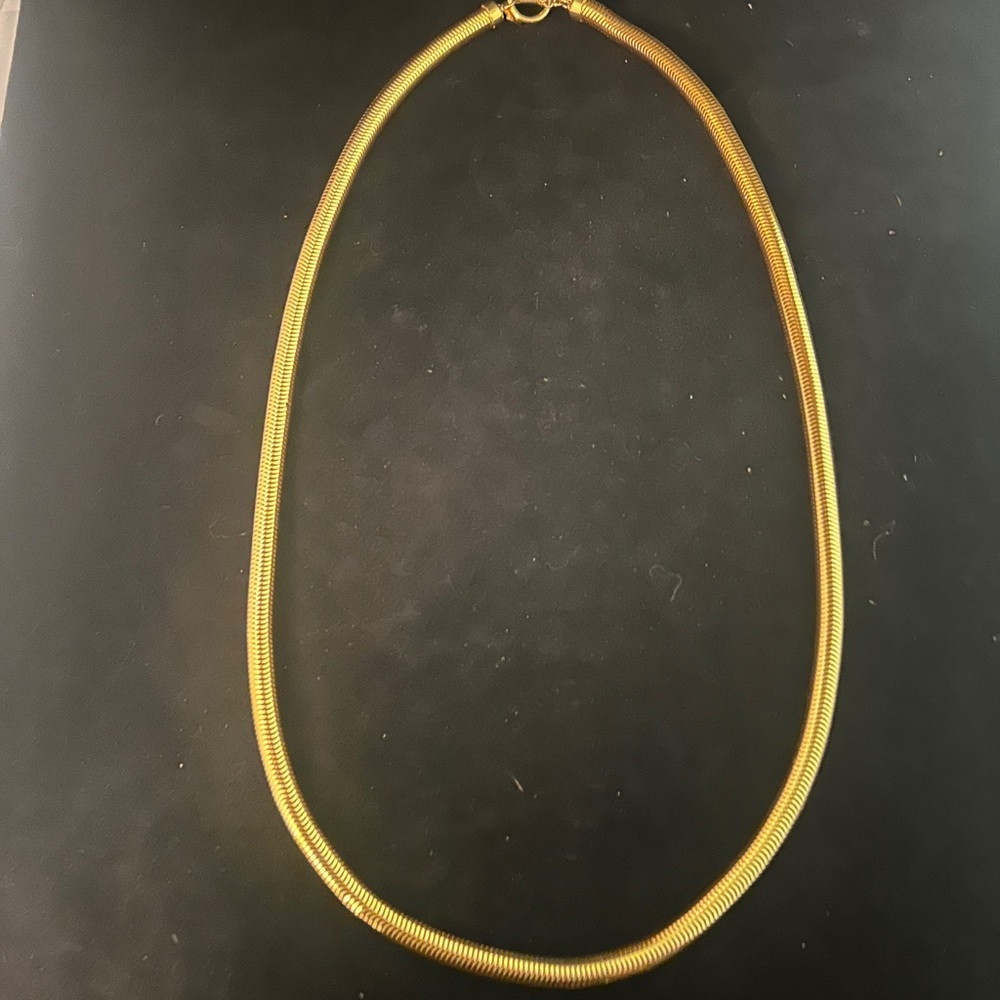 Anne Klein Chunky Gold Tone Herringbone Necklace